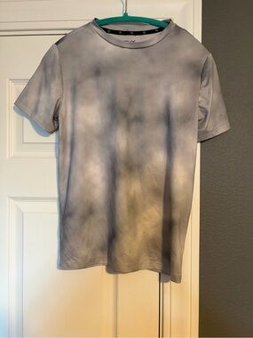 ZELOS Men's Marble Wash Short Sleeve Crew Neck Shirt - Gray